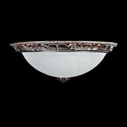 Lampada da soffitto in vetro, resina, argento, intaglio, retrò, classico europeo
