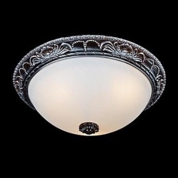 Lampada da soffitto in vetro, resina, argento, intaglio, retrò, classico europeo