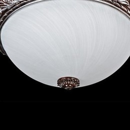Lampada da soffitto in vetro, resina, argento, intaglio, retrò, classico europeo
