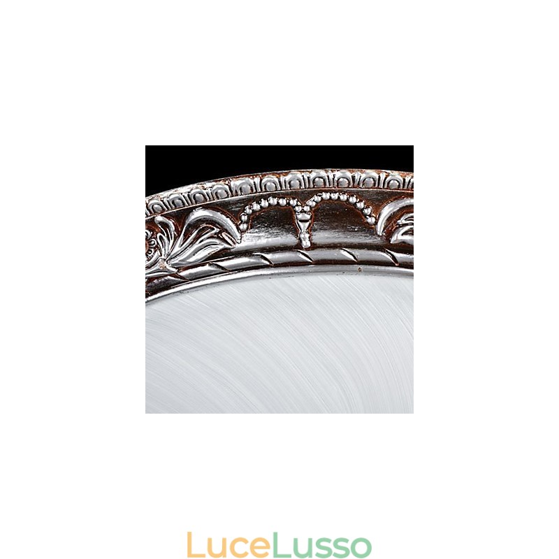 Lampada da soffitto in vetro, resina, argento, intaglio, retrò, classico europeo