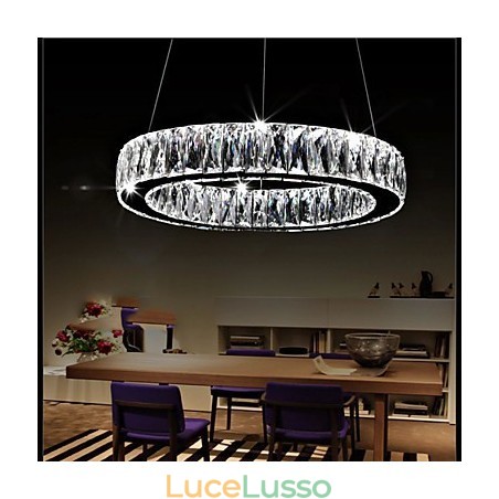 Lampadari di cristallo Illuminazione Moderna Anelli Singoli K9 Grandi lampade da soffitto per interni in cristallo Lampadari di cristallo Illuminazione Moderna Anelli Singoli K9 Grandi lampade da soffitto per interni in cristallo