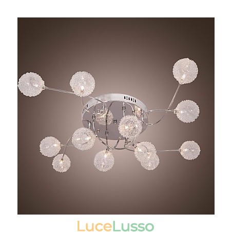 Lampada da soffitto G4 12 luci in ferro con paralumi in alluminio Lampada da soffitto G4 12 luci in ferro con paralumi in alluminio