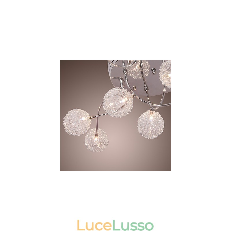 Lampada da soffitto G4 12 luci in ferro con paralumi in alluminio