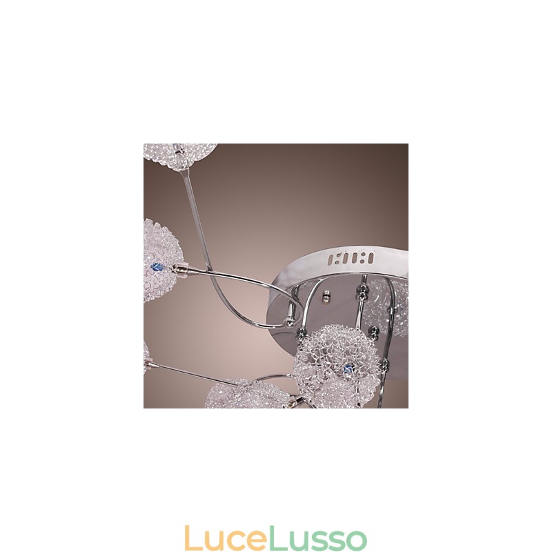 Lampada da soffitto G4 12 luci in ferro con paralumi in alluminio