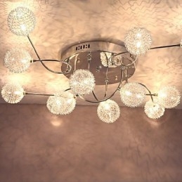 Lampada da soffitto G4 12 luci in ferro con paralumi in alluminio