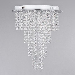 Lampada da soffitto in cristallo a 8 luci, galvanica in metallo contemporanea