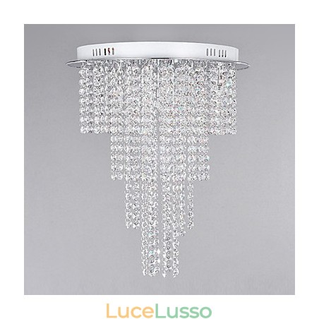 Lampada da soffitto in cristallo a 8 luci, galvanica in metallo contemporanea Lampada da soffitto in cristallo a 8 luci, galvanica in metallo contemporanea