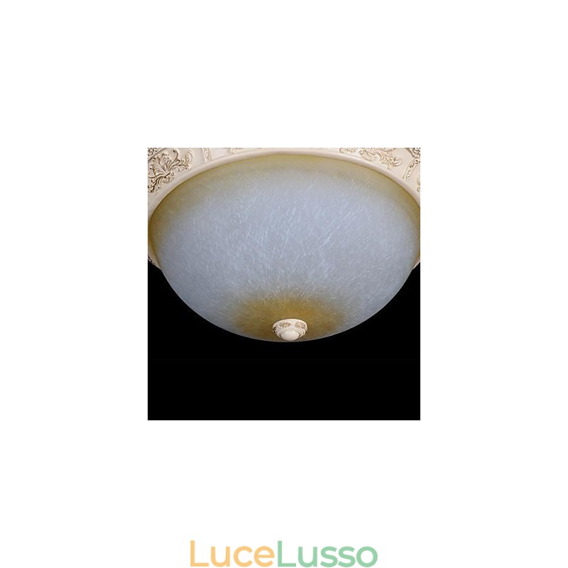 Bianco Montaggio a filo Giallo chiaro Vetro bianco Resina Modello Intaglio Classico europeo