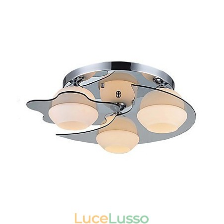 Moderna plafoniera a filo 3 luci contemporanea in metallo Moderna plafoniera a filo 3 luci contemporanea in metallo