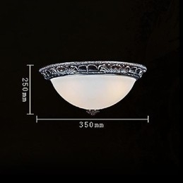 Lampada da soffitto in vetro, resina, argento, intaglio, retrò, classico europeo
