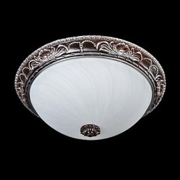 Lampada da soffitto in vetro, resina, argento, intaglio, retrò, classico europeo