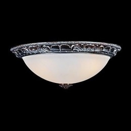 Lampada da soffitto in vetro, resina, argento, intaglio, retrò, classico europeo