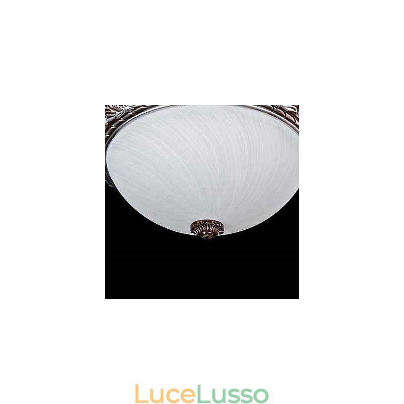 Lampada da soffitto in vetro, resina, argento, intaglio, retrò, classico europeo
