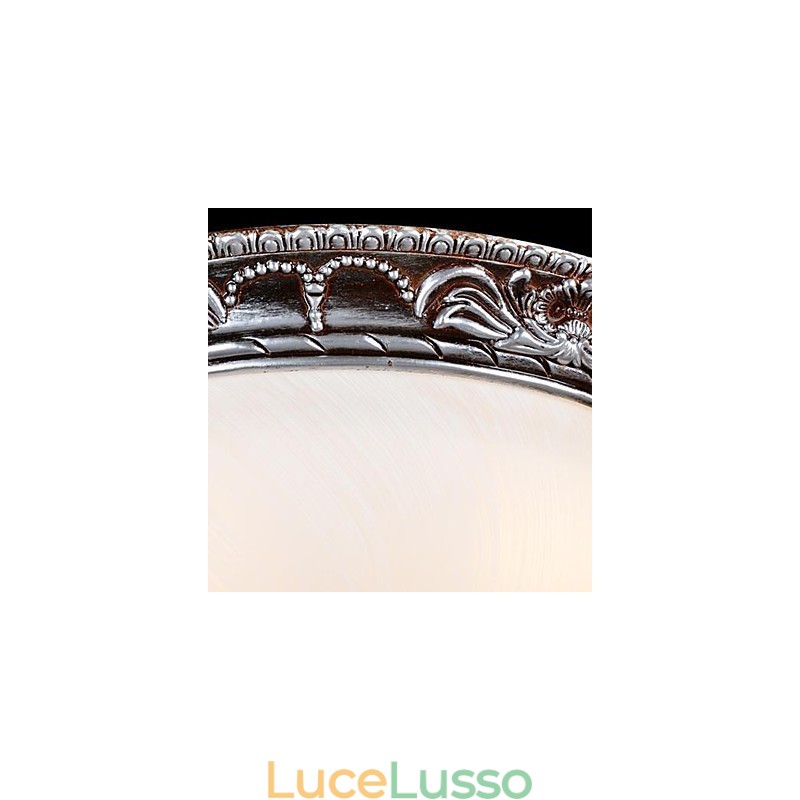 Lampada da soffitto in vetro, resina, argento, intaglio, retrò, classico europeo
