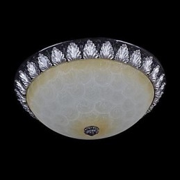 Lampada da soffitto con motivo in vetro e resina, in argento, intagliata, classica europea
