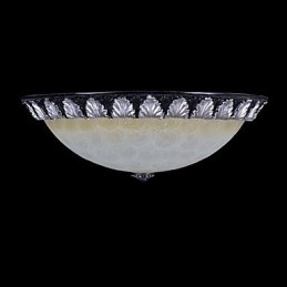 Lampada da soffitto con motivo in vetro e resina, in argento, intagliata, classica europea