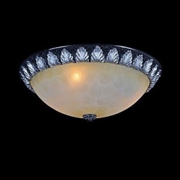 Lampada da soffitto con motivo in vetro e resina, in argento, intagliata, classica europea