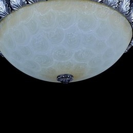 Lampada da soffitto con motivo in vetro e resina, in argento, intagliata, classica europea