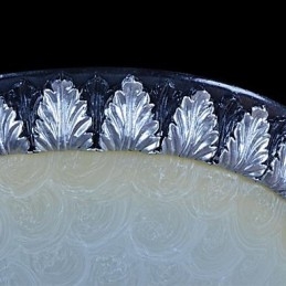 Lampada da soffitto con motivo in vetro e resina, in argento, intagliata, classica europea