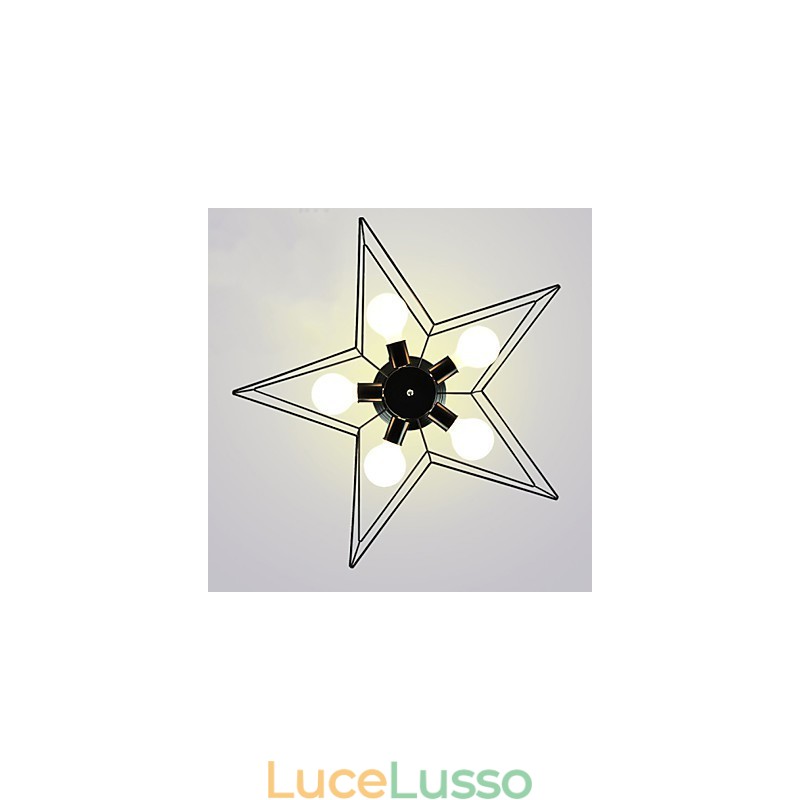 Breve illuminazione a stella a cinque punte personalizzata moderna lampada da soffitto per bambini