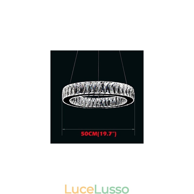 Lampadari di cristallo Illuminazione Moderna Anelli Singoli K9 Grandi lampade da soffitto per interni in cristallo