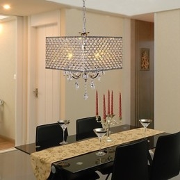 Lampadario in metallo con pittura a tamburo in cristallo contemporaneo moderno