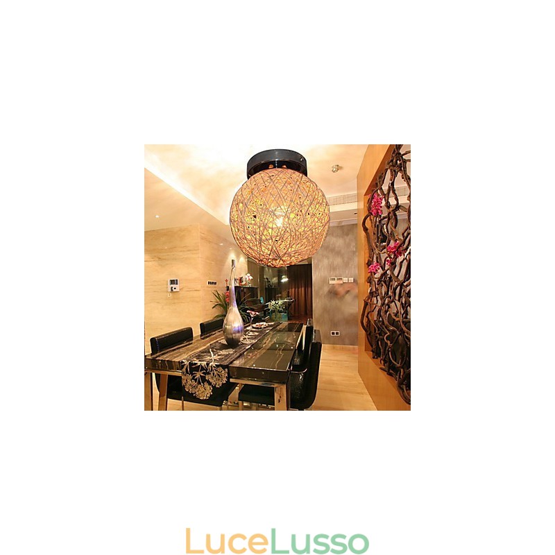 1 lampada da soffitto con paralume a forma di palla