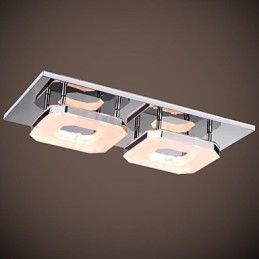 Lampada da soffitto in acrilico da 16 W, 2 luci, moderna, galvanica in acrilico, acciaio inossidabile