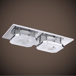 Lampada da soffitto in acrilico da 16 W, 2 luci, moderna, galvanica in acrilico, acciaio inossidabile