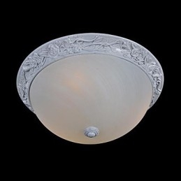 Lampada da soffitto bianca in vetro e resina intagliata classica europea