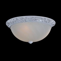 Lampada da soffitto bianca in vetro e resina intagliata classica europea