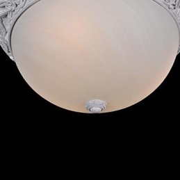 Lampada da soffitto bianca in vetro e resina intagliata classica europea