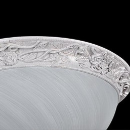 Lampada da soffitto bianca in vetro e resina intagliata classica europea