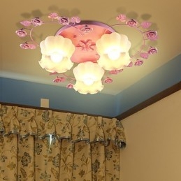 Lampada creativa Lampada Contratta Rurale Dolce Rosa Rosa 3 Assorbe la luce della cupola