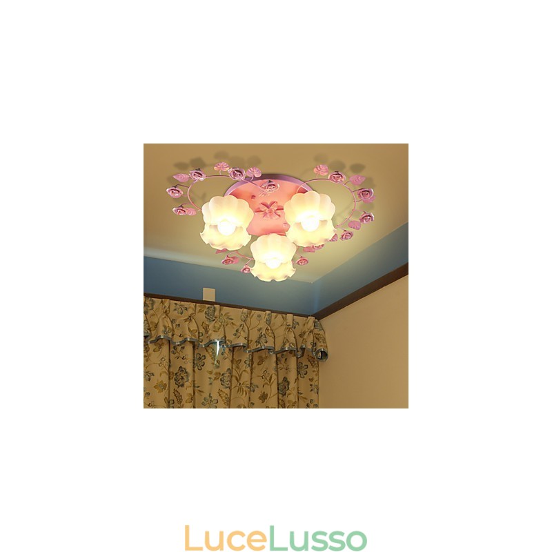 Lampada creativa Lampada Contratta Rurale Dolce Rosa Rosa 3 Assorbe la luce della cupola