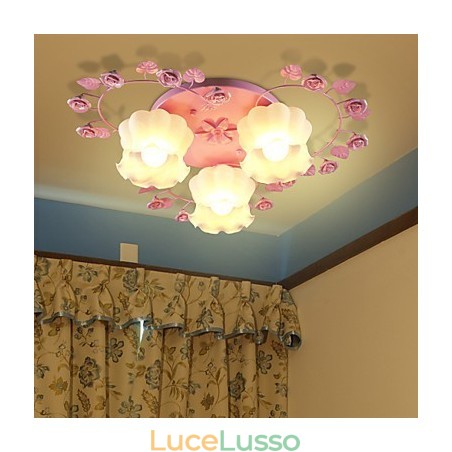 Lampada creativa Lampada Contratta Rurale Dolce Rosa Rosa 3 Assorbe la luce della cupola Lampada creativa Lampada Contratta Rurale Dolce Rosa Rosa 3 Assorbe la luce della cupola