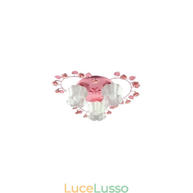 Lampada creativa Lampada Contratta Rurale Dolce Rosa Rosa 3 Assorbe la luce della cupola