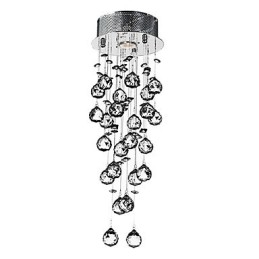 Lampada da soffitto in cristallo 1 luce moderna in ferro galvanizzato