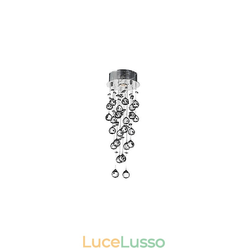 Lampada da soffitto in cristallo 1 luce moderna in ferro galvanizzato