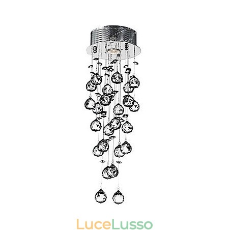 Lampada da soffitto in cristallo 1 luce moderna in ferro galvanizzato Lampada da soffitto in cristallo 1 luce moderna in ferro galvanizzato