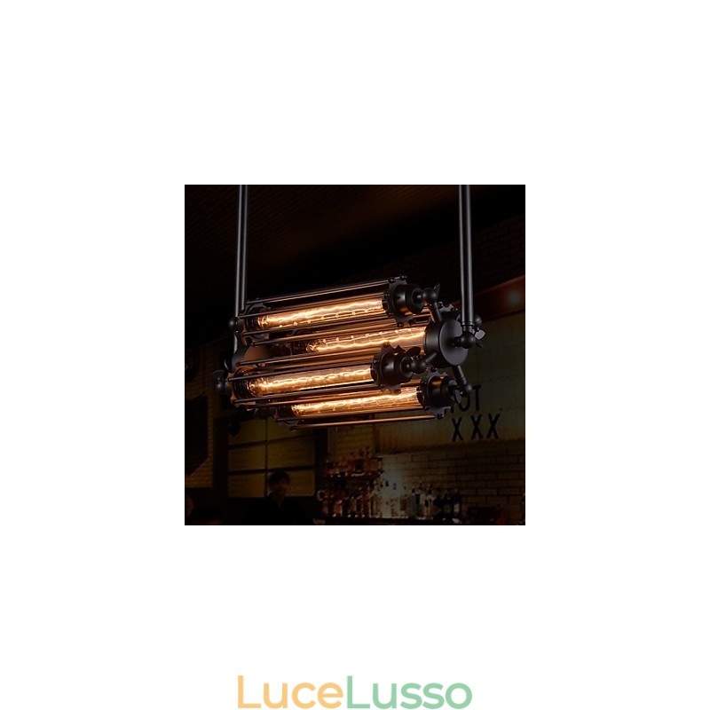 Lampadario in metallo elettroplaccato in stile rustico retrò mini Lodge