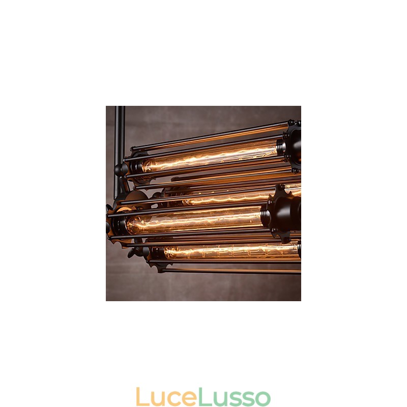 Lampadario in metallo elettroplaccato in stile rustico retrò mini Lodge