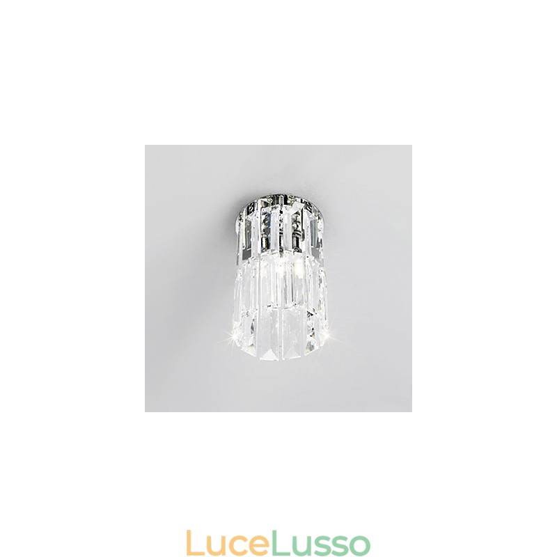 Lampada da soffitto in cristallo rotonda