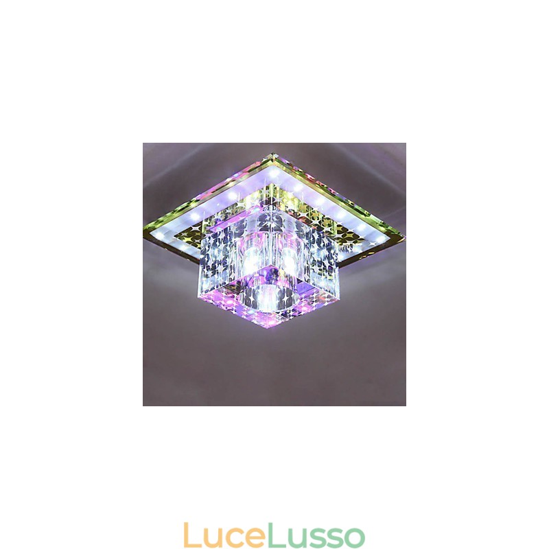Lampada da soffitto in cristallo Faretto SMD 3W Lampada creativa Tubo luminoso Luce colorata Cupola luminosa
