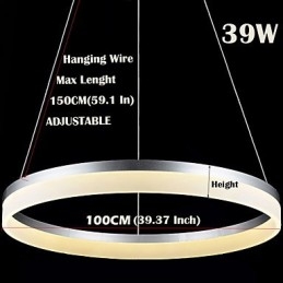 Lampada a sospensione rotonda moderna in acrilico, lampade da soffitto di lusso con anello singolo