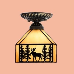 Natale europeo rurale creativo arti vetrate colorate assorbire cupola lampada luce