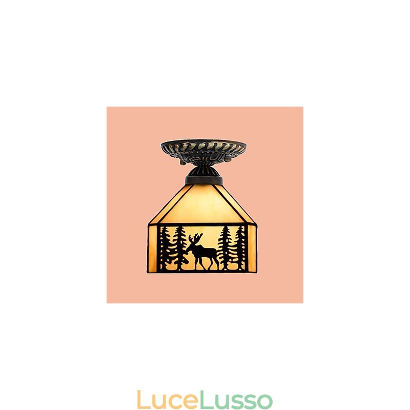 Natale europeo rurale creativo arti vetrate colorate assorbire cupola lampada luce