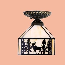 Natale europeo rurale creativo arti vetrate colorate assorbire cupola lampada luce
