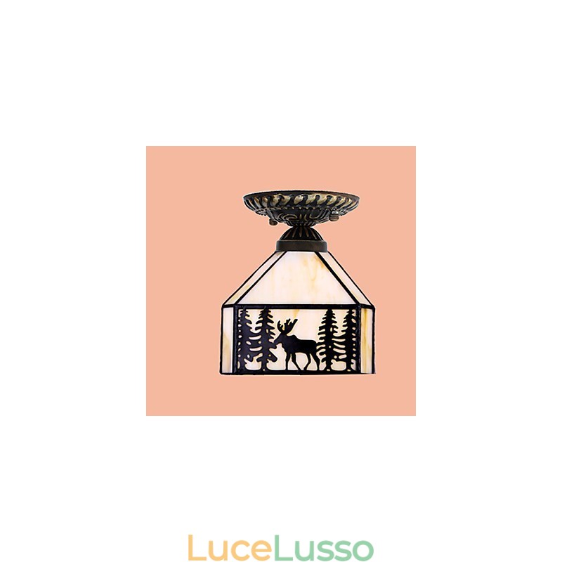 Natale europeo rurale creativo arti vetrate colorate assorbire cupola lampada luce