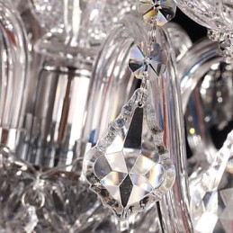 Lampadario in cristallo di lusso moderno soggiorno 8 luci con paralume in tessuto